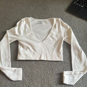 Garage Women's White Ribbed Crop Top